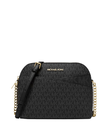 Michael Kors Jet Set Travel Medium logo Dome crossbody bag Schwarz mk logo