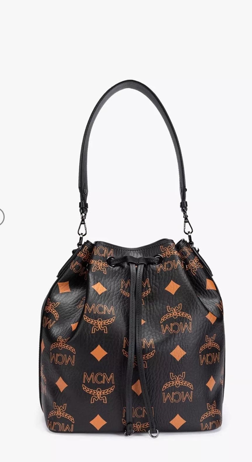 Mcm Dessau Kordelzugtasche in Maxi Visetos medium