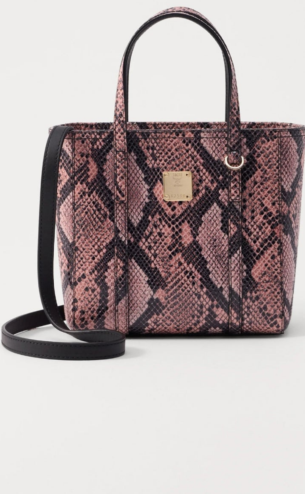 MCM  Blush pink Mini Toni Shopper mit Python-Print