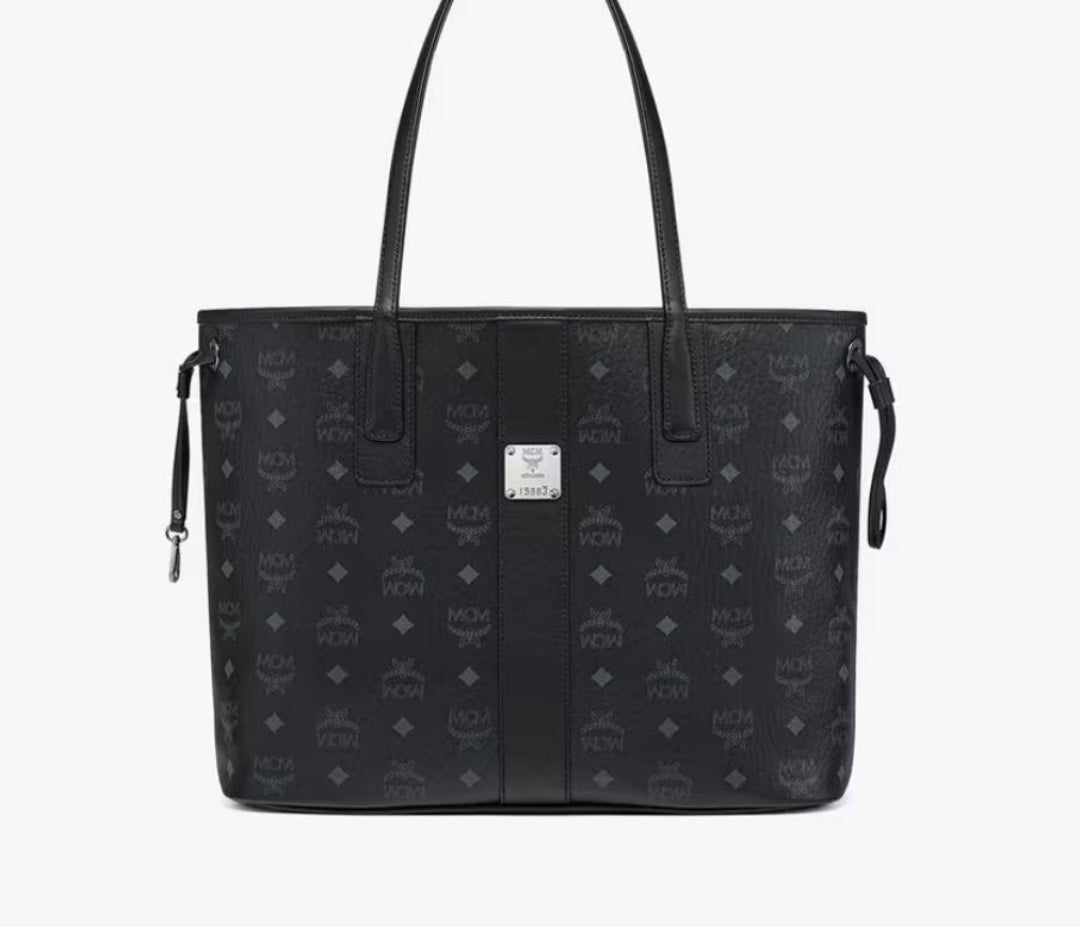 Mcm liz Shopper in Visetos Black